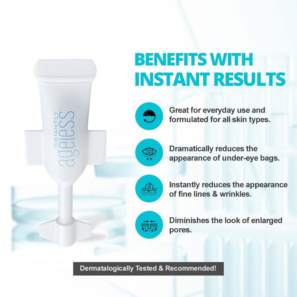 Instantly Ageless - Instant Face Lift Cream for Puffy Eyes, Dark Circles & Wrinkles (15 Vials)