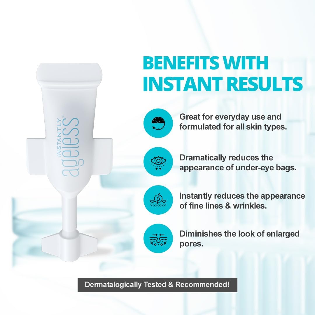 Instantly Ageless - Instant Face Lift Cream for Puffy Eyes, Dark Circles & Wrinkles (15 Vials)