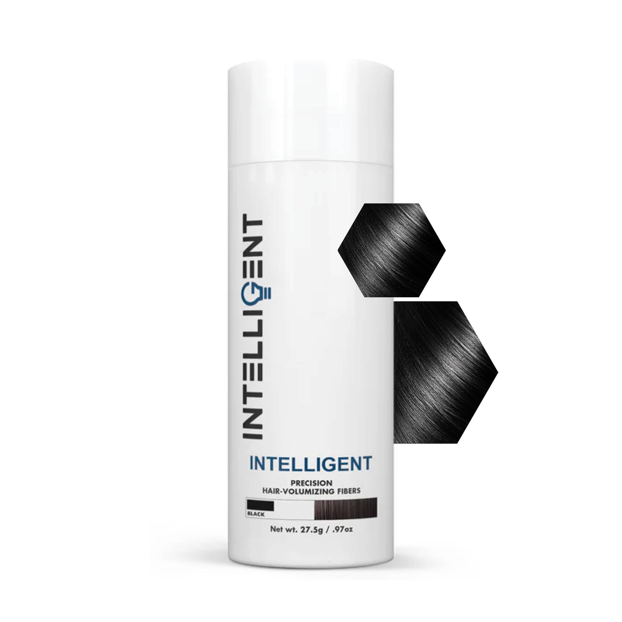 Intelligent Precision Hair-Volumizing Fibers (Black) – 27.5g | 6 Shades for Men or Women | Intelligent Shop