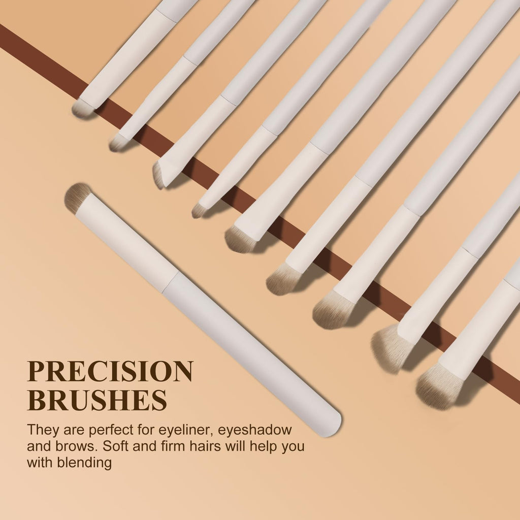 Intercilium Rains 13-Piece Makeup Brush Set – Premium Synthetic Pro Kit Milky B521