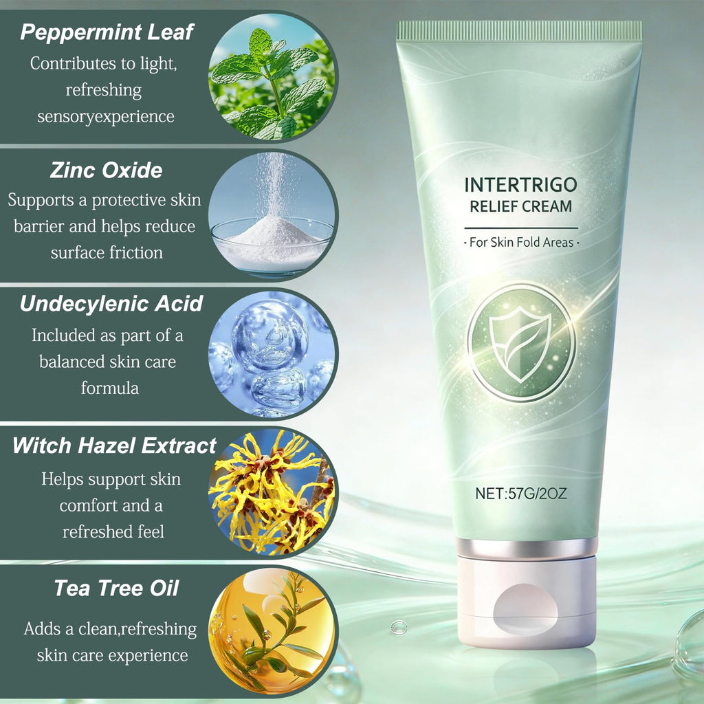 2Pcs Intertrigo Relief Cream – Skin Fold Barrier, Fast-Drying Non-Greasy (2 oz)