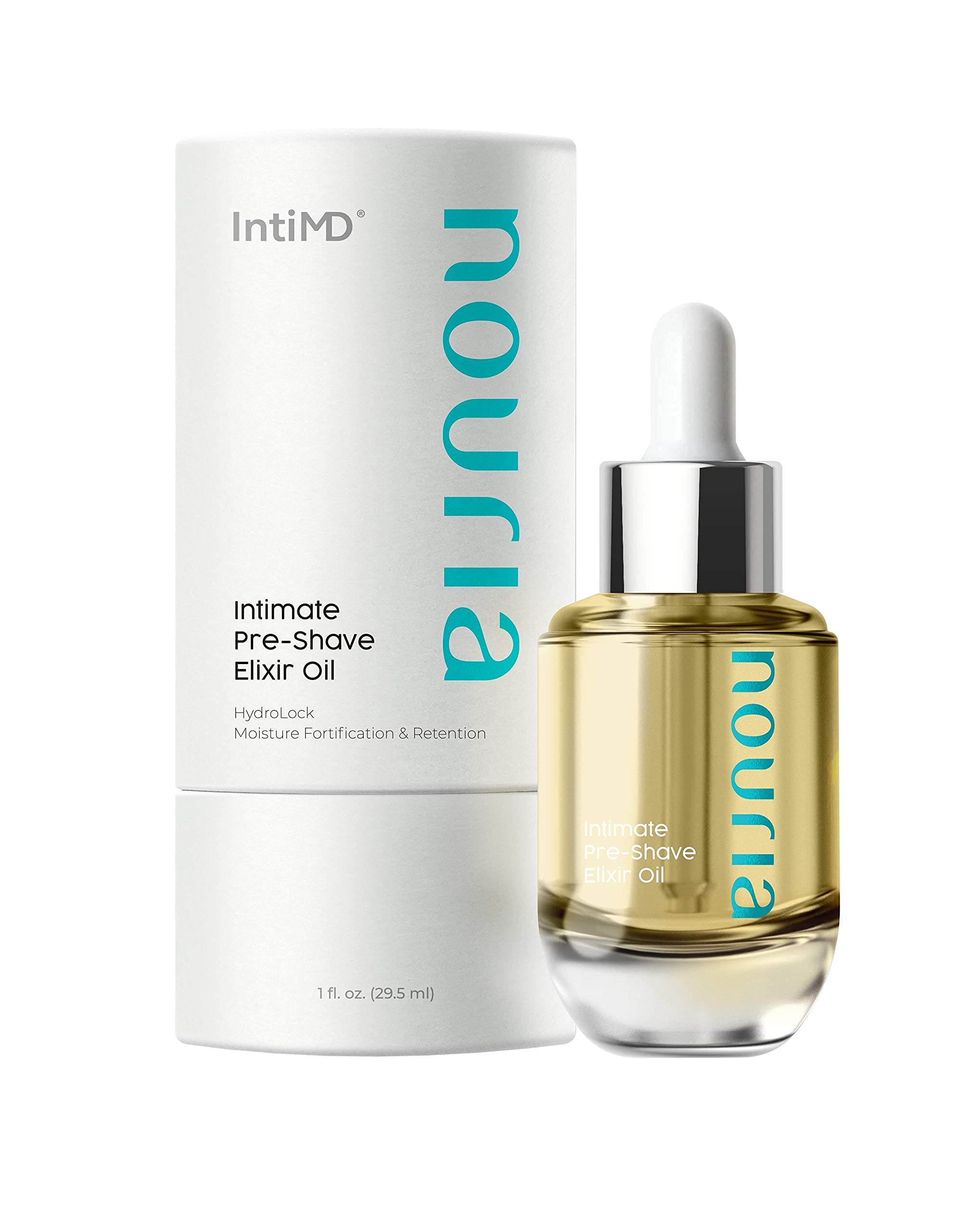 IntiMD Nouria Intimate Pre-Shave Elixir Oil | Hydration for Delicate Areas, Razor Burn & Ingrown Hair Prevention