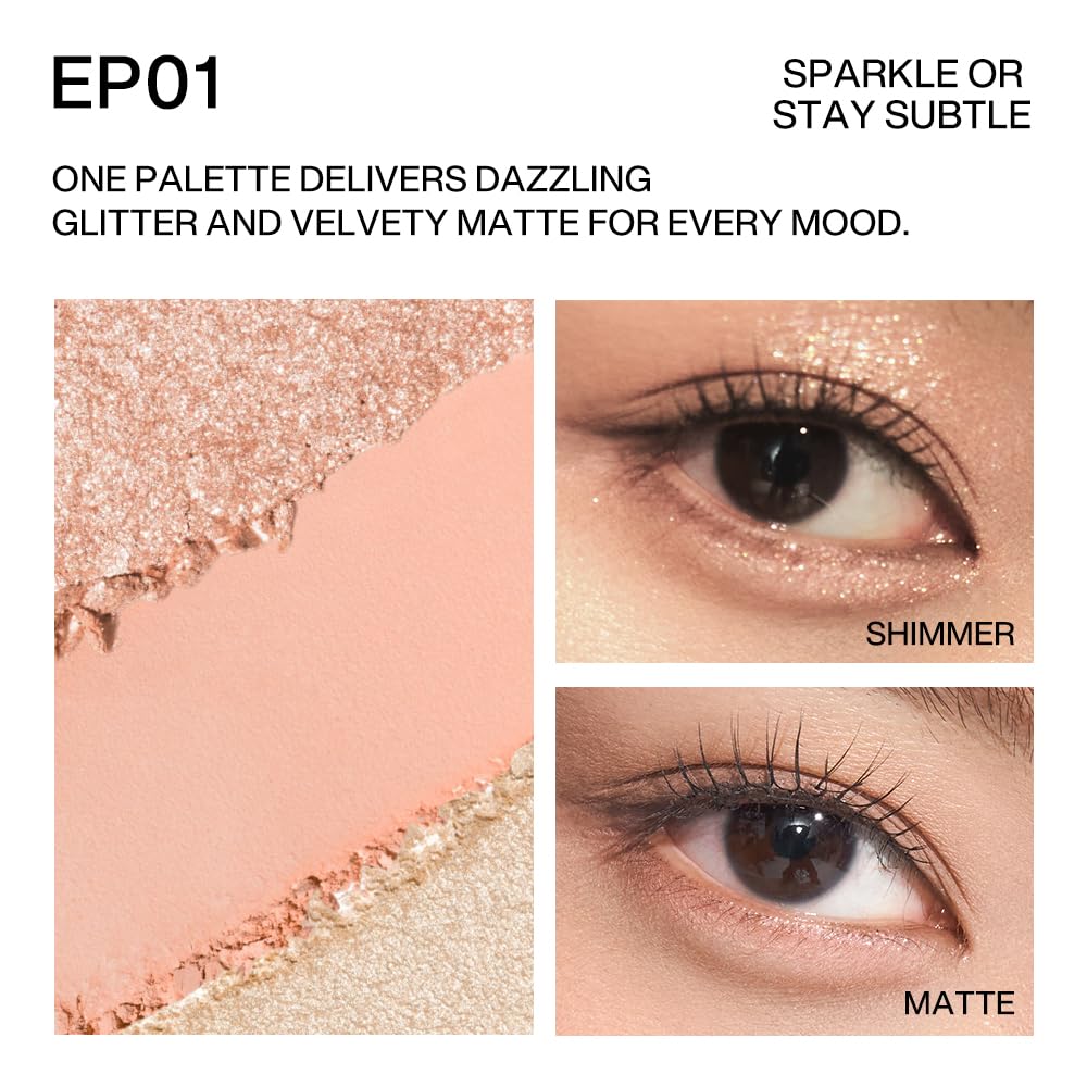 INTO YOU 9 Colors Eyeshadow Palette | Shimmer & Matte Shades, Long-Lasting, Smooth Formula