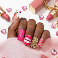 IntoVibes 10-Piece Luxury Acrylic Press-On Nails — Short Duck Shape, Pink, Reusable