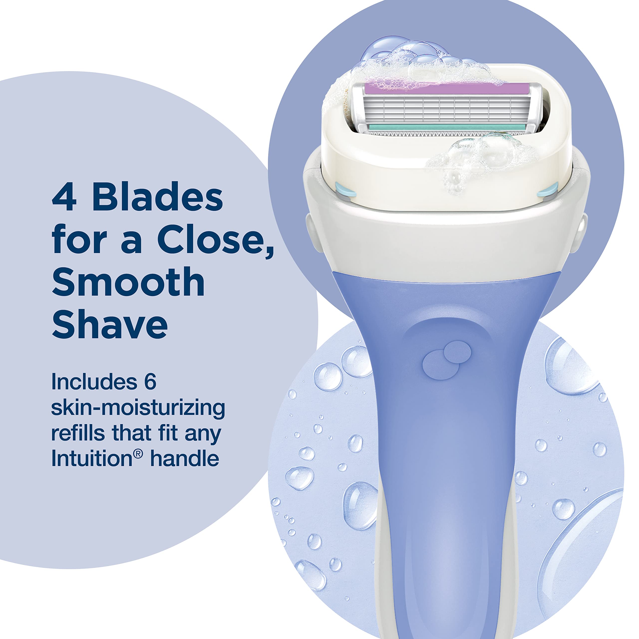 INTUITION Schick Intuition Pure Nourishment Razor Refills – 6 Cartridges for Women