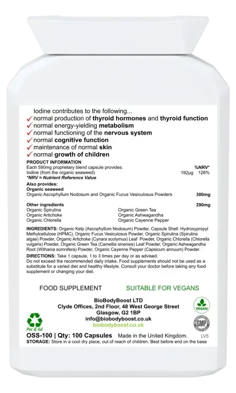 IoBio Organic Seaweed Blend | Iodine & Thyroid Support UK