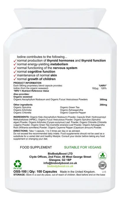 IoBio Organic Seaweed Blend | Iodine & Thyroid Support UK