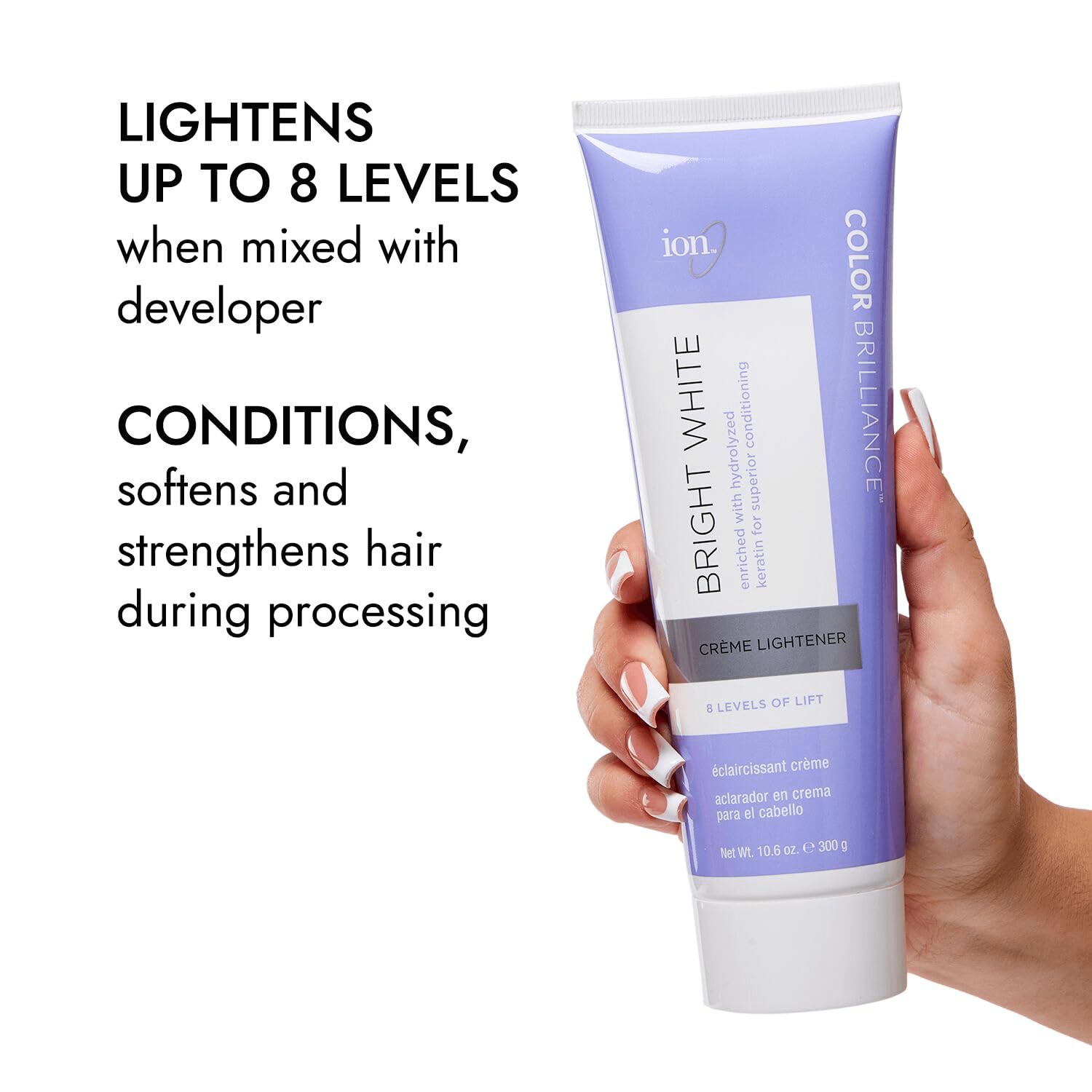 Ion Bright White Creme Lightener 10.6 Oz | Lightens Up to 8 Levels | On-Scalp or Off-Scalp