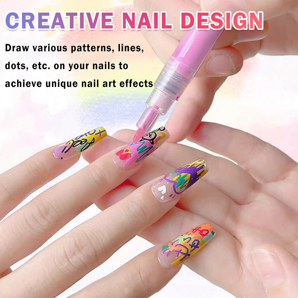 IONSGAKO 18 Colors Nail Art Pens Set – Quick-Dry, Waterproof DIY Nail Markers