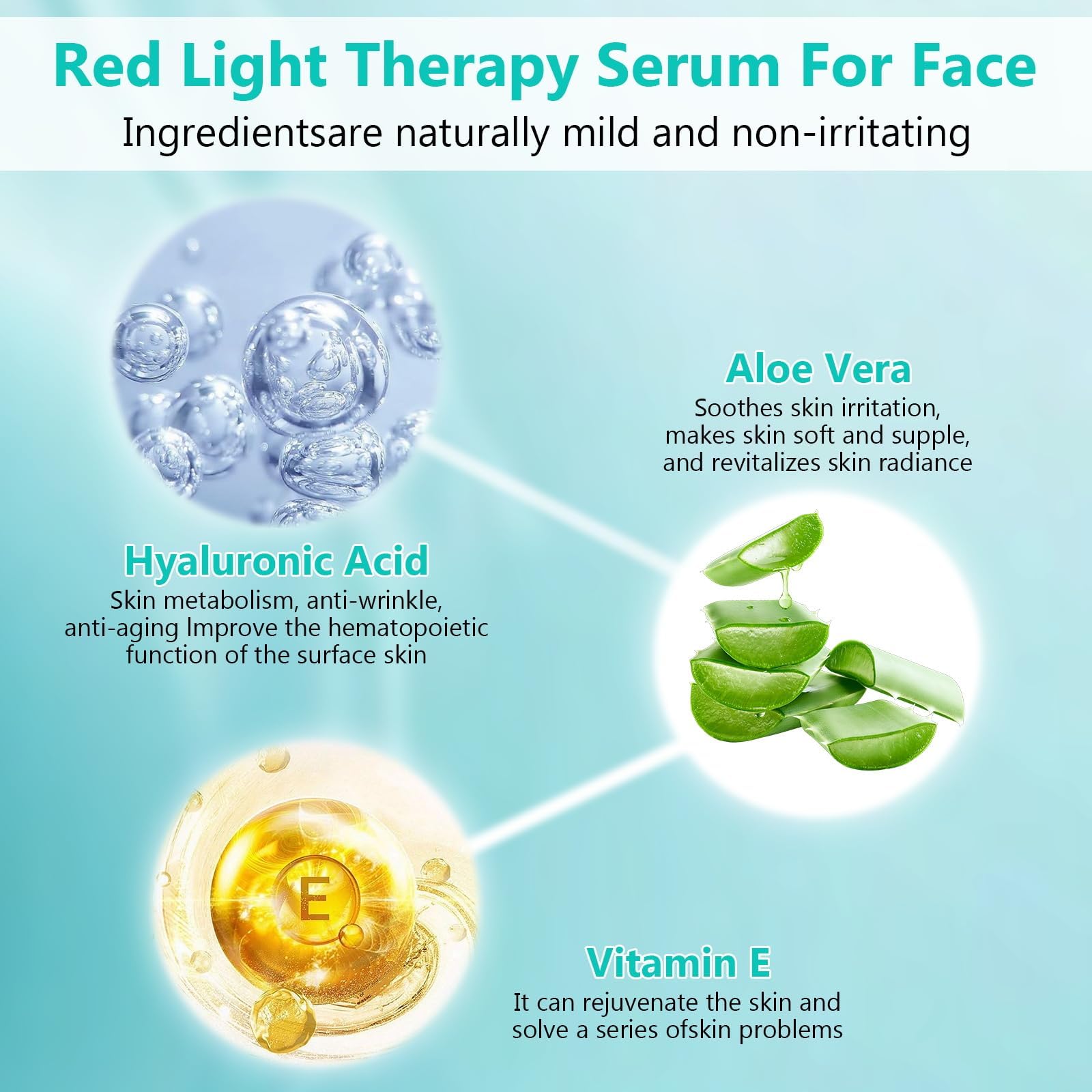 Ipsify Red Light Therapy Activation Serum | Hydrating Facial Serum for Face & Neck | Anti-Aging, 1 oz