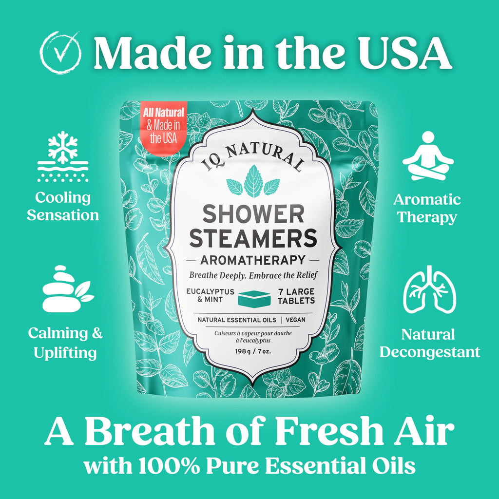 IQNATURAL Eucalyptus Shower Steamers – Aromatherapy for Women, USA Made
