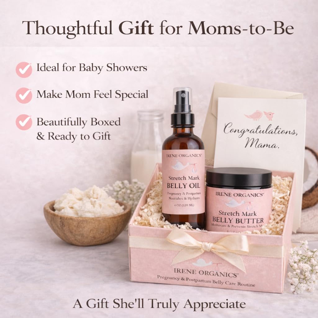 Belly Bundle by Irene Organics – Organic Belly Butter & Oil for Pregnancy
