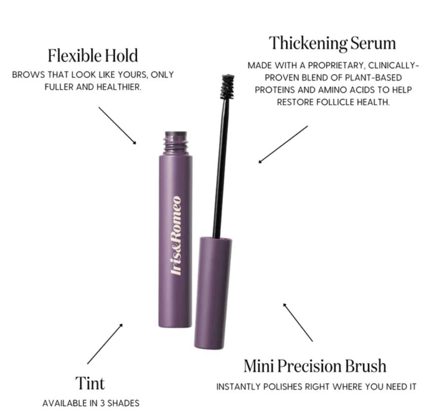 IRIS&ROMEO Brow Up Thickening Brow Balm – Brown/Black | Fuller, Natural Definition for Brows