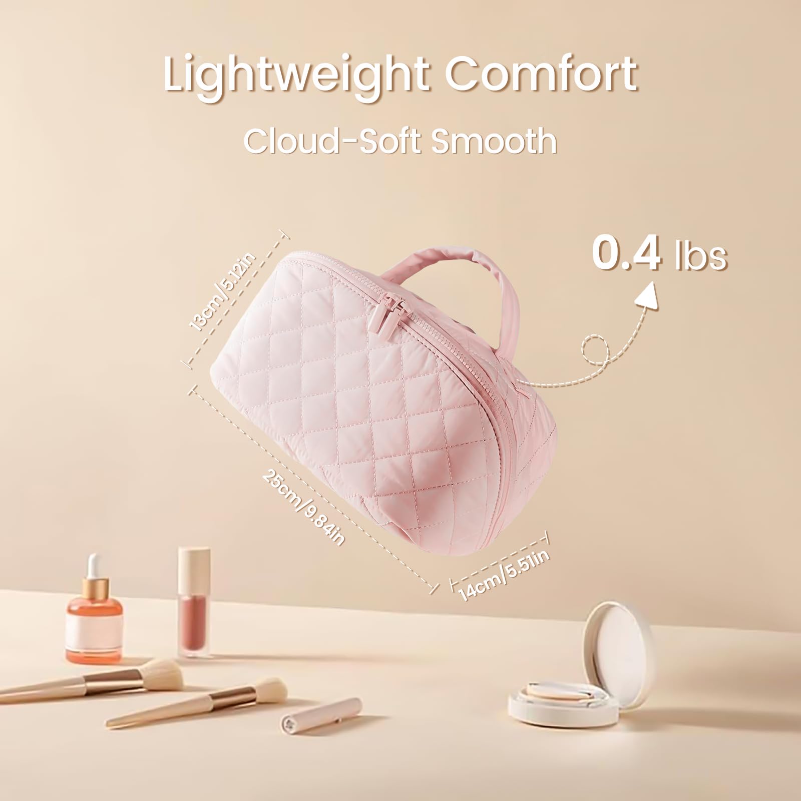 IrisCargo 2026 Travel Makeup Bag — Wide-Open, 180° Lay-Flat, Waterproof Large Cosmetic Case