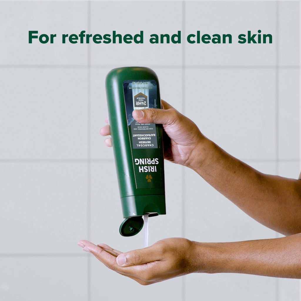 Irish Spring Men's Body Wash Charcoal Refresh — 4-Pack, 20 oz Bottles