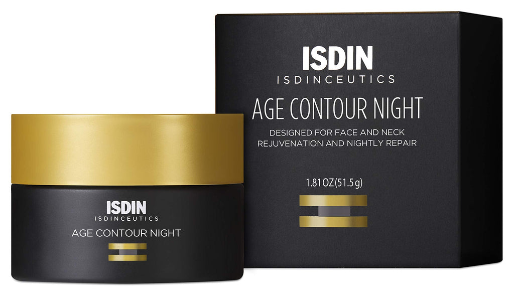 ISDIN Age Contour Night Cream for Face & Neck – Melatonin & Peptides, 1.8 oz