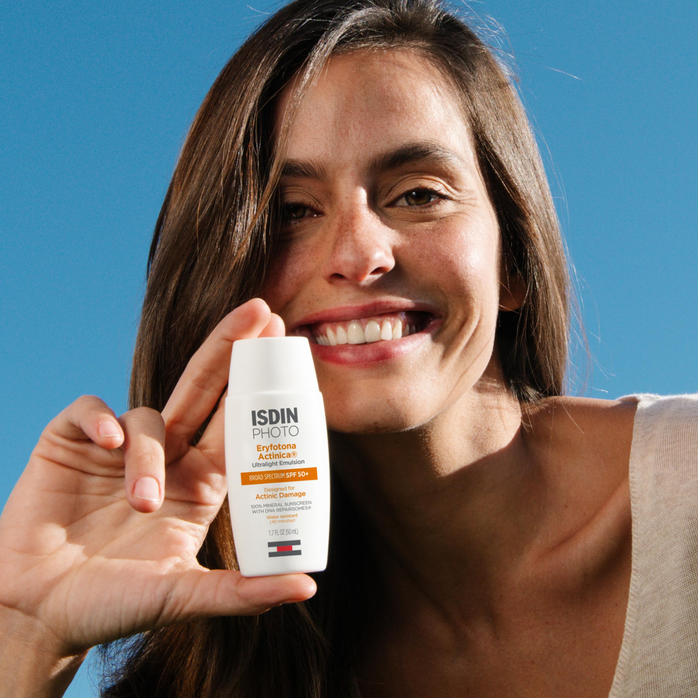 ISDIN Eryfotona Actinica SPF 50+ Mineral Sunscreen – No White Cast, Travel Size