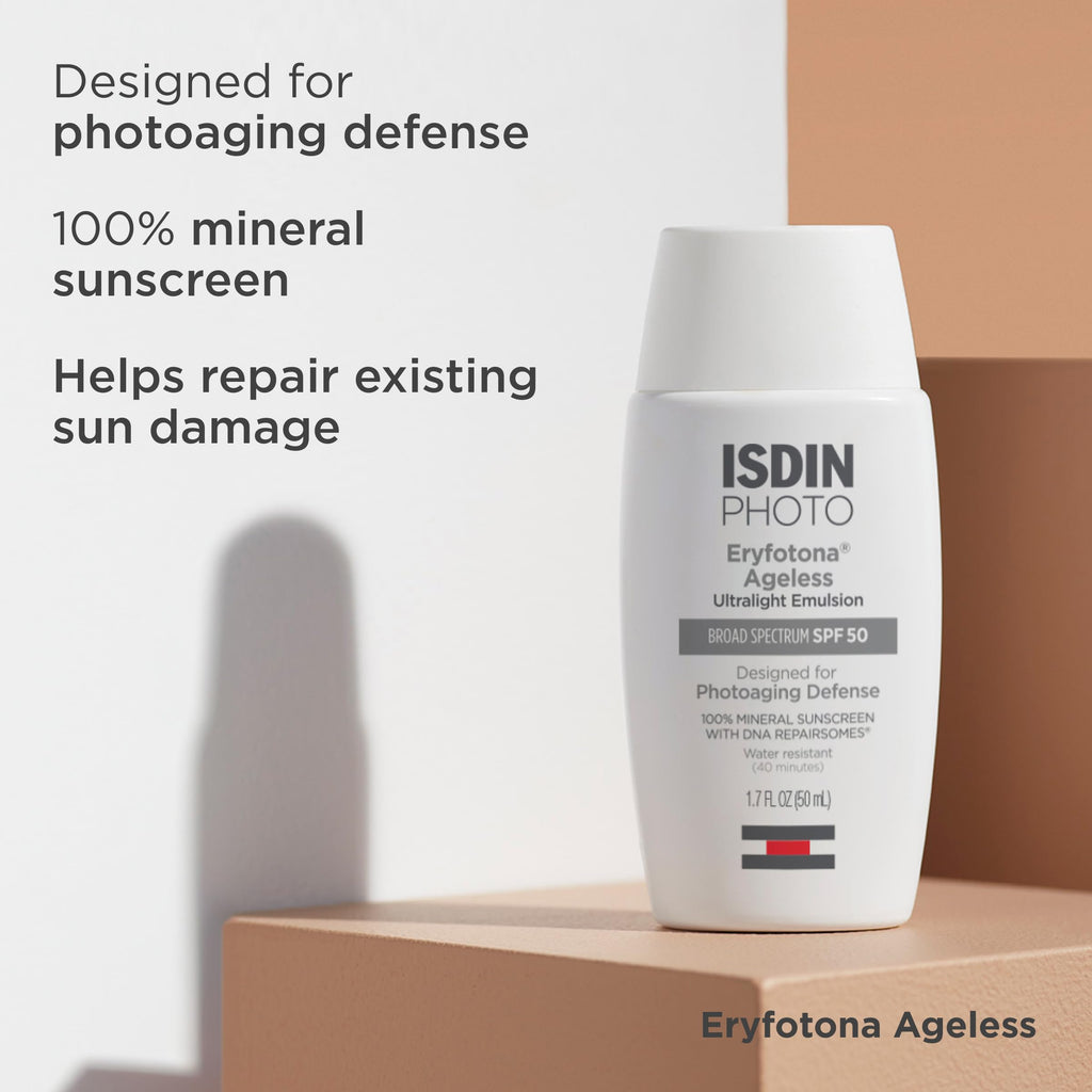 ISDIN Eryfotona Ageless Tinted Mineral Sunscreen SPF 50 | Travel-Size 1.7 oz
