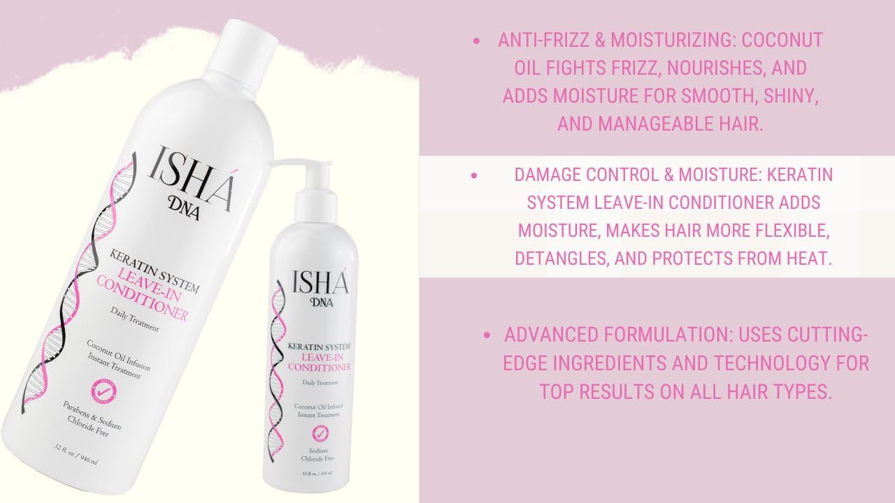 ISHA DNA Keratin Leave-In Conditioner — Sulfate Free Daily Damage Control