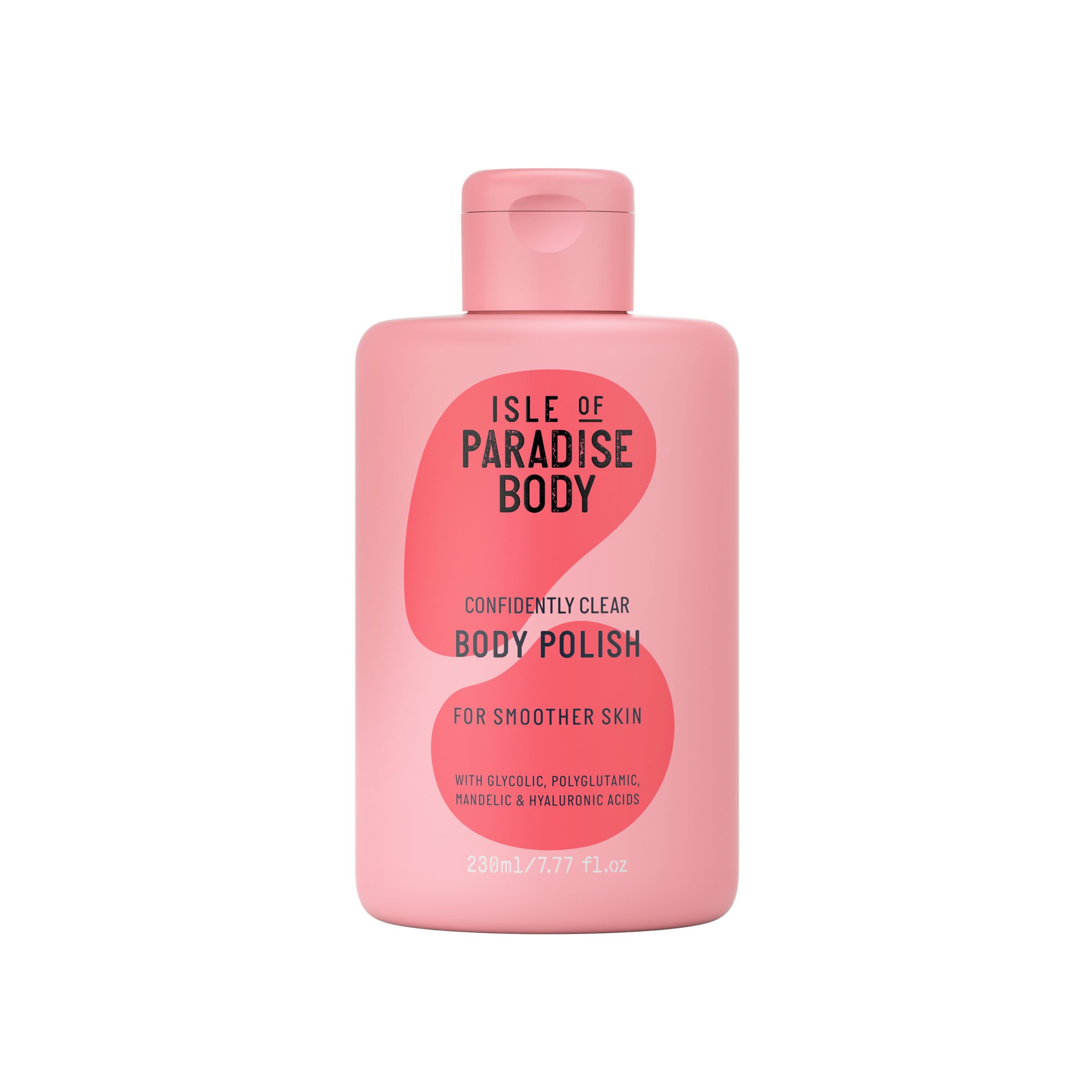 Isle of Paradise Confidently Clear Body Polish – Exfoliating Hydration with Glycolic, Mandelic, Polyglutamic & Hyaluronic Acids | 7.77 fl oz