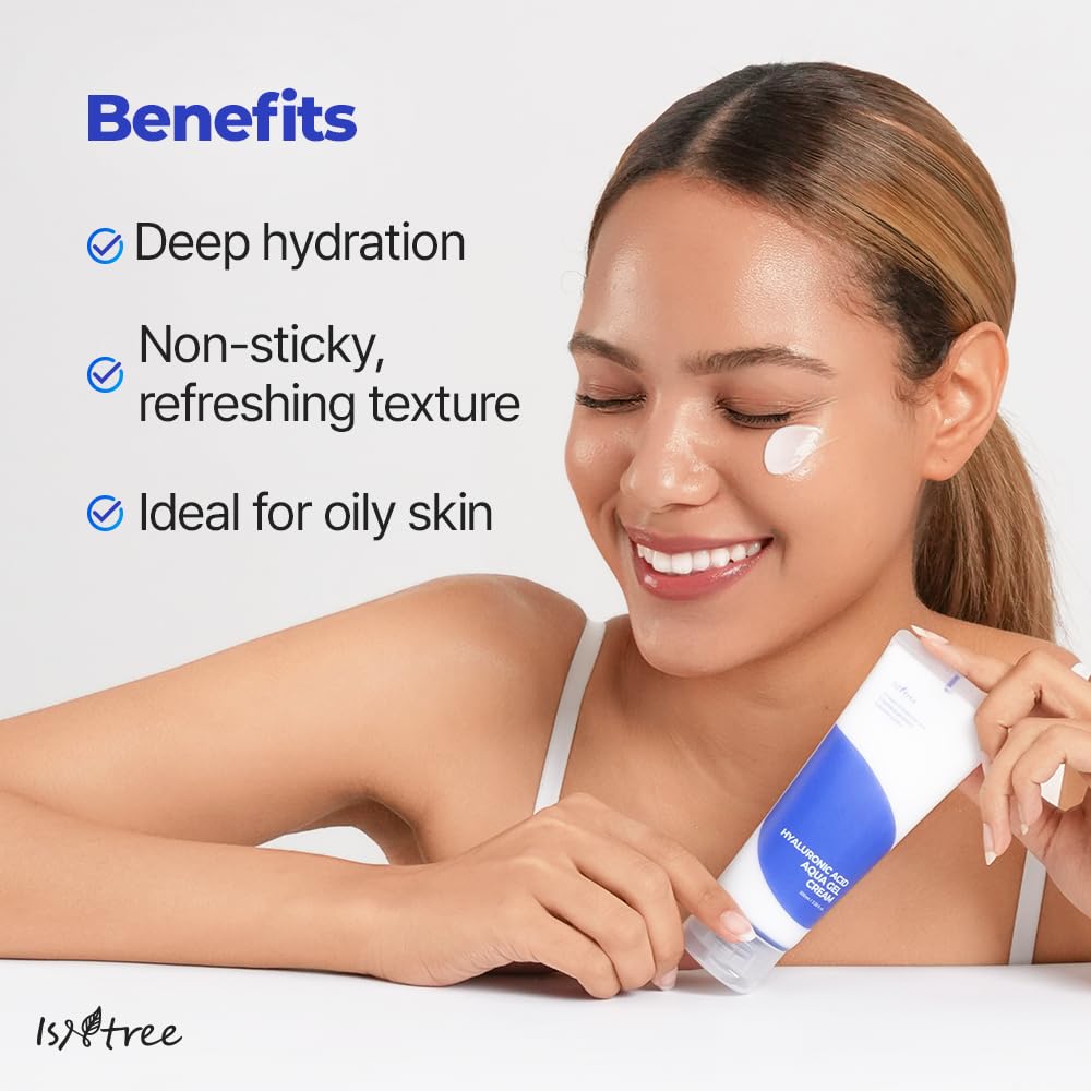IsNtree Hyaluronic Acid Aqua Gel Cream 100ml – Lightweight, Quick-Absorbing Hydration for Oily to Combination Skin