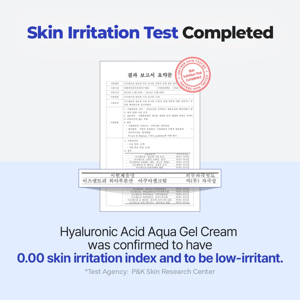 IsNtree Hyaluronic Acid Aqua Gel Cream 100ml – Lightweight, Quick-Absorbing Hydration for Oily to Combination Skin