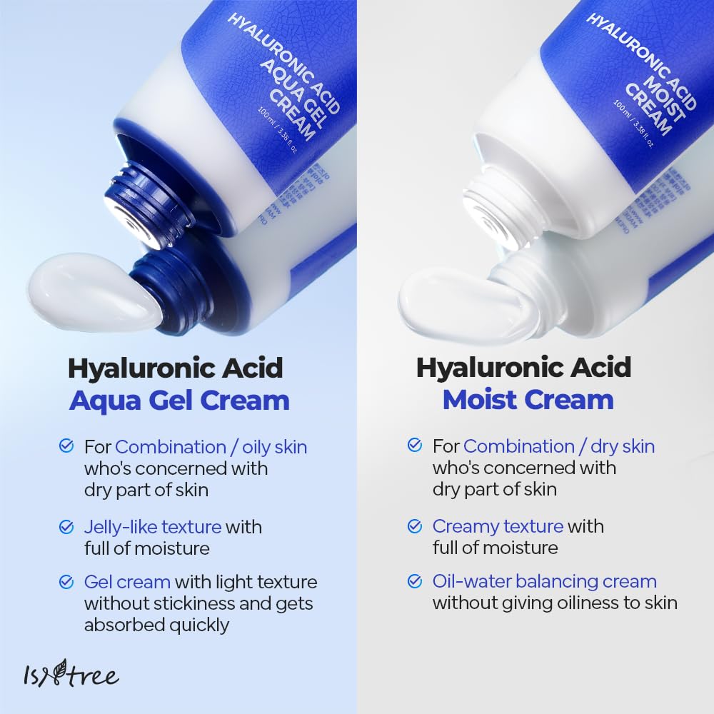 IsNtree Hyaluronic Acid Aqua Gel Cream 100ml – Lightweight, Quick-Absorbing Hydration for Oily to Combination Skin