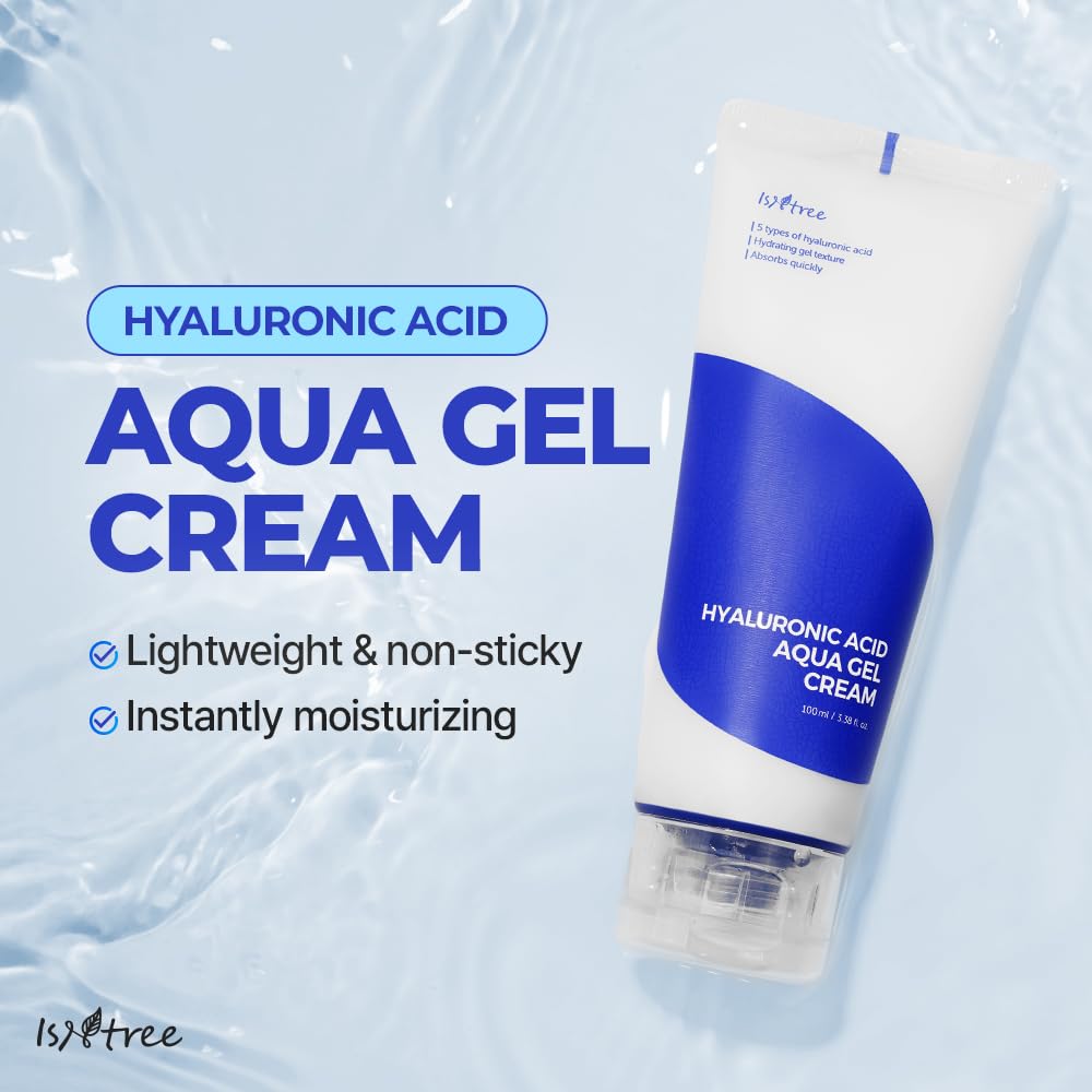 IsNtree Hyaluronic Acid Aqua Gel Cream 100ml – Lightweight, Quick-Absorbing Hydration for Oily to Combination Skin