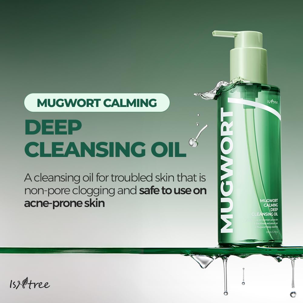 IsNtree Mugwort Calming Deep Cleansing Oil 200ml – Gentle, Non-Greasy Korean Oil Cleanser for Sensitive & Oily Skin