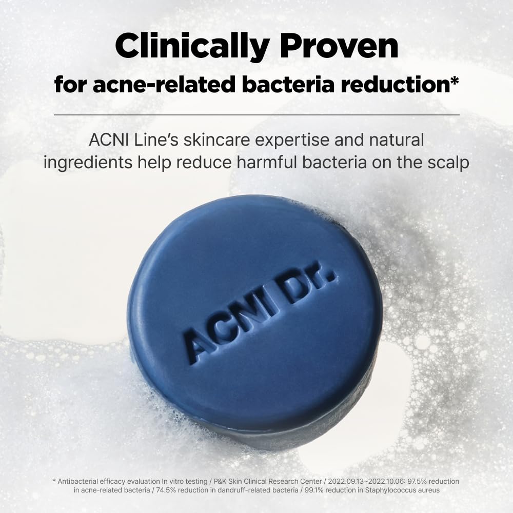 ISOI ACNI Dr. 1st Solution Shampoo Bar – Deep Cleansing for Oily & Acne-Prone Scalp | Plastic-Free Korean Hair Care (4.23 oz)