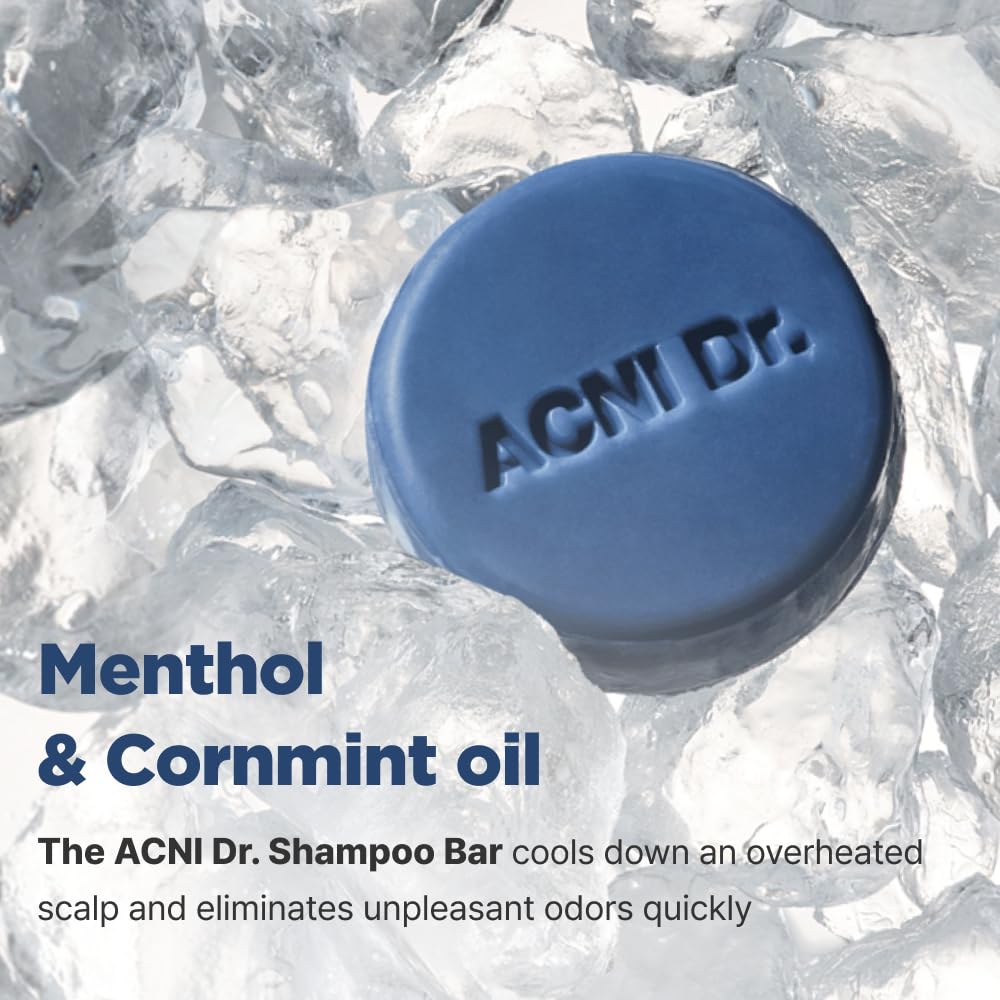 ISOI ACNI Dr. 1st Solution Shampoo Bar – Deep Cleansing for Oily & Acne-Prone Scalp | Plastic-Free Korean Hair Care (4.23 oz)