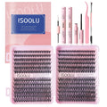 ISOOLU Fairy Lash Clusters Kit – 40D C Curl Wispy Lashes (9–16mm)