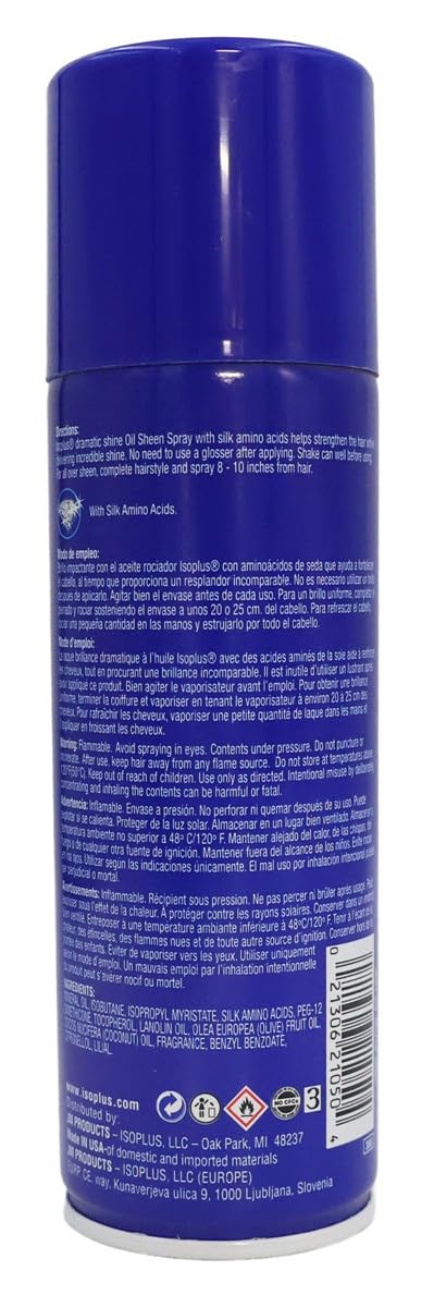 Isoplus Oil Sheen Hairspray 7 oz – Regular Pack of 3
