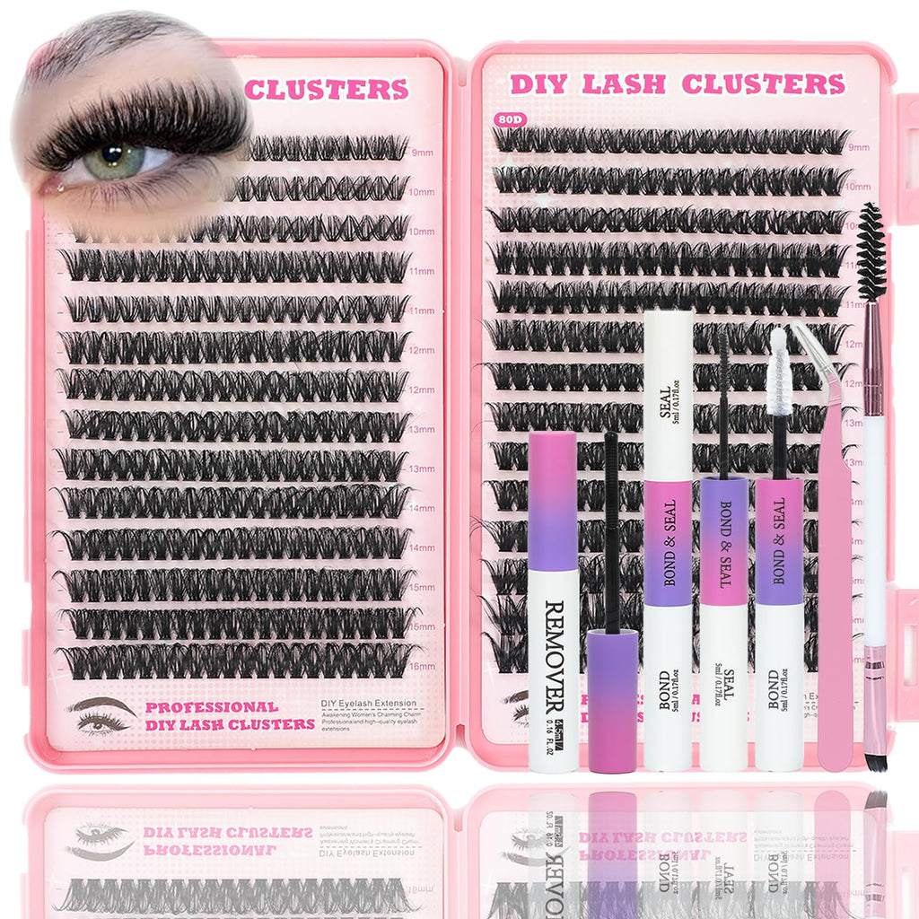 ISTGIFT Lash Clusters Kit — 560 Pcs 9-16mm D Curl Fluffy Wispy Lashes