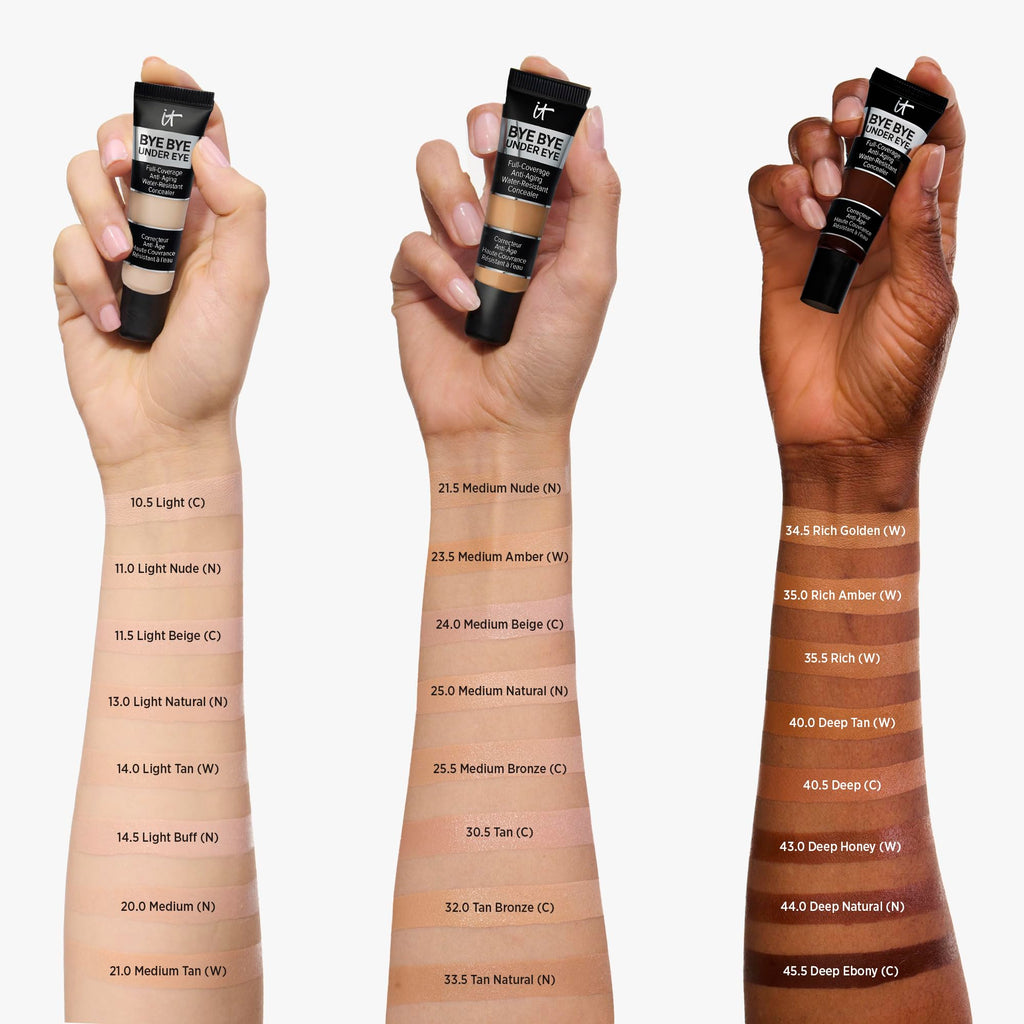 IT Cosmetics Bye Bye Under Eye Concealer (Medium Nude) – Water-Resistant, Full Coverage, 24H Wear