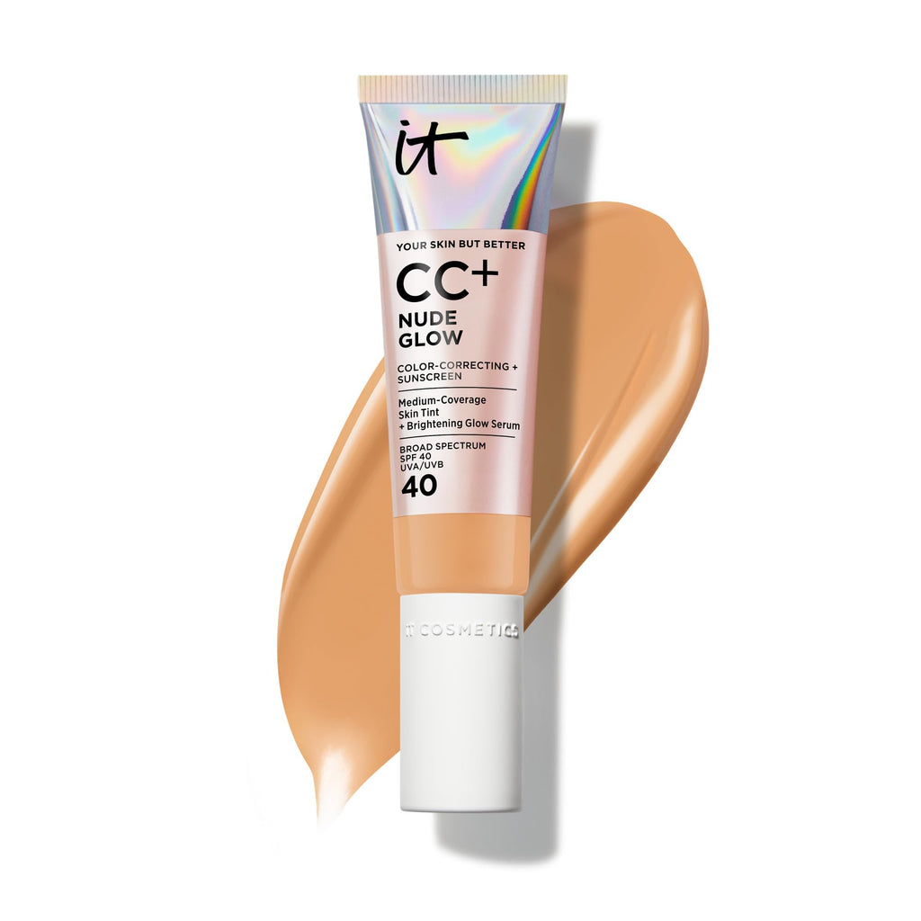 IT Cosmetics CC+ Nude Glow Tan Warm — Medium Coverage Skin Tint SPF 40 + Brightening Serum