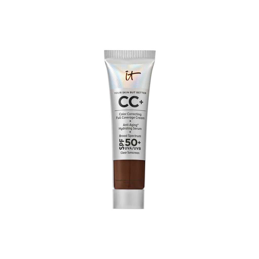 IT Cosmetics CC+ Cream Travel Deep Mocha – SPF 50+ Full Coverage Foundation & Anti-Aging Serum