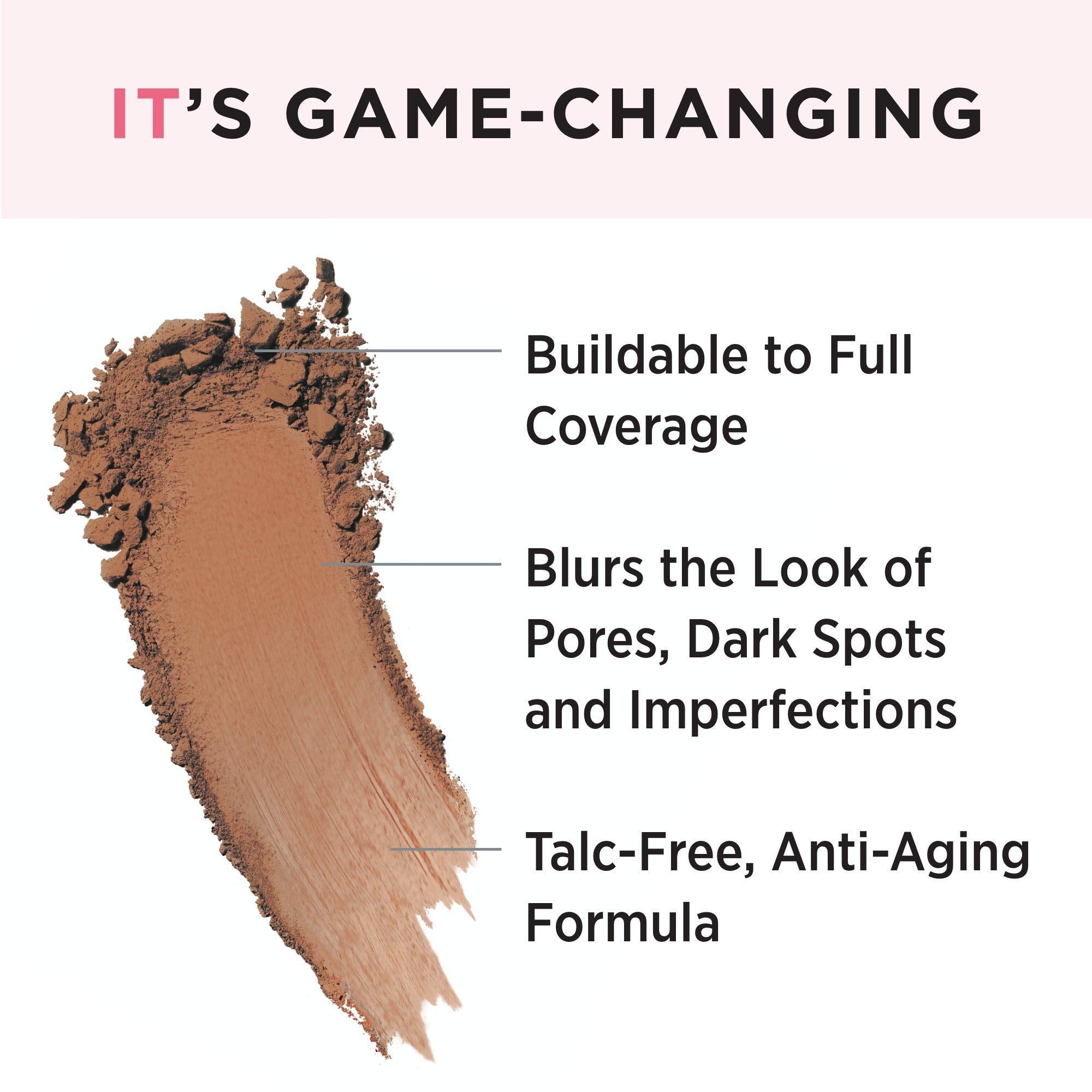 IT Cosmetics CC+ Airbrush Perfecting Powder Foundation Deep – Sheer to Full Coverage, Pore & Dark Spot Blur