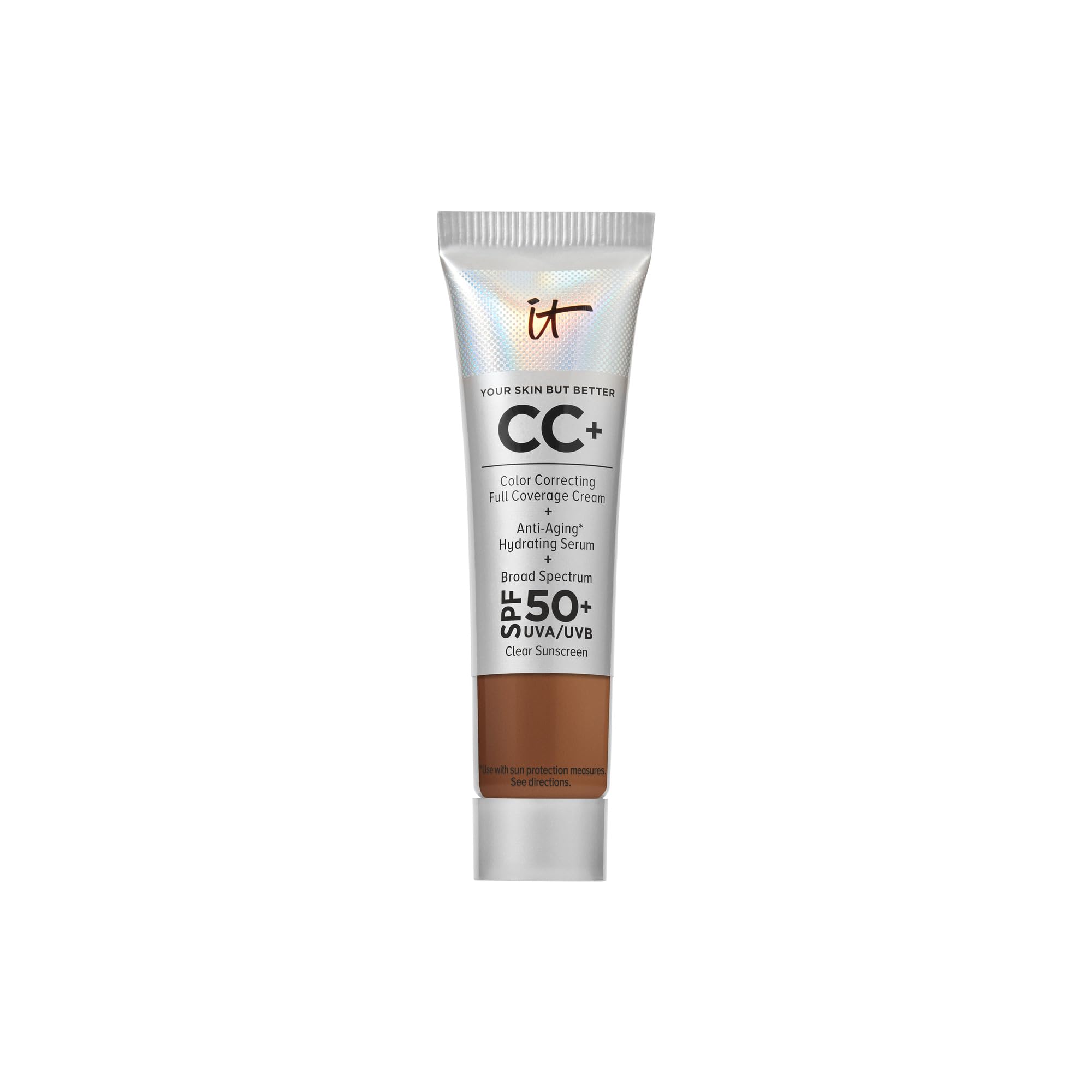IT Cosmetics CC+ Cream Travel Neutral Rich – SPF 50+ Full Coverage Foundation with Hydration & Anti-Aging Serum