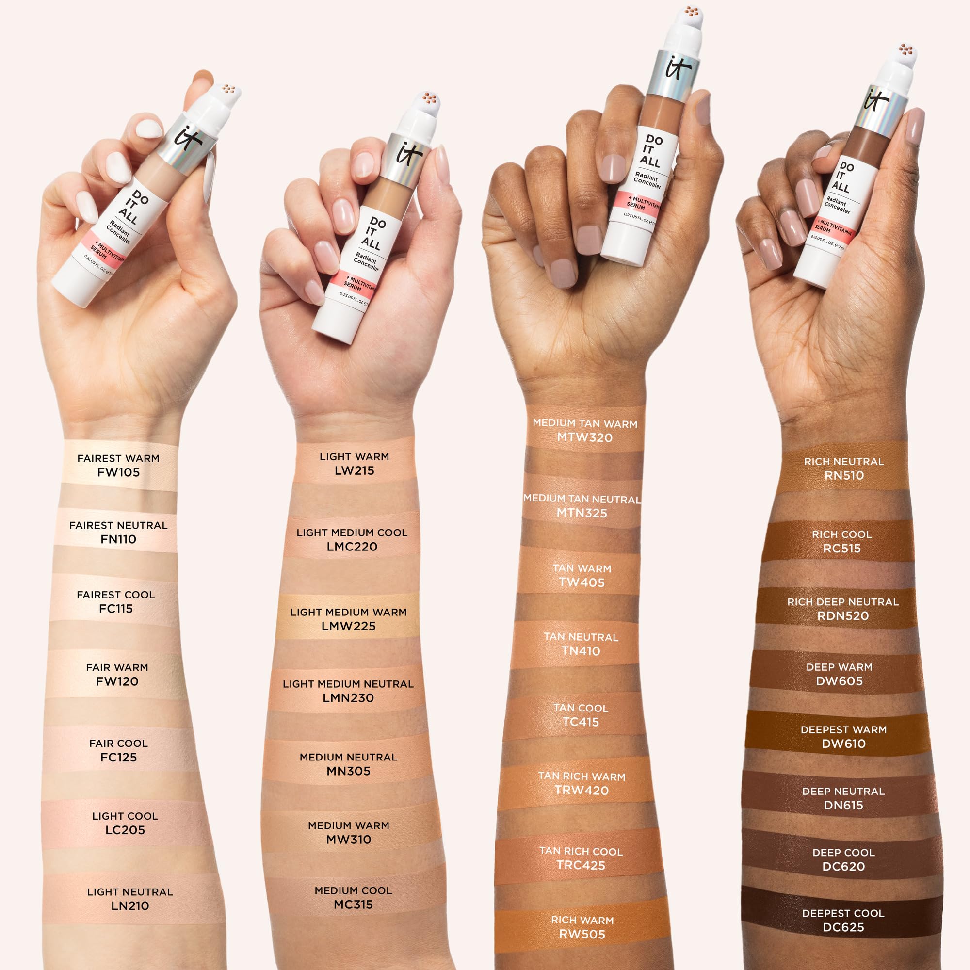 IT Cosmetics Do It All Radiant Concealer – 4-in-1 Hydration, Medium Coverage, Fairest Warm, 0.2 oz