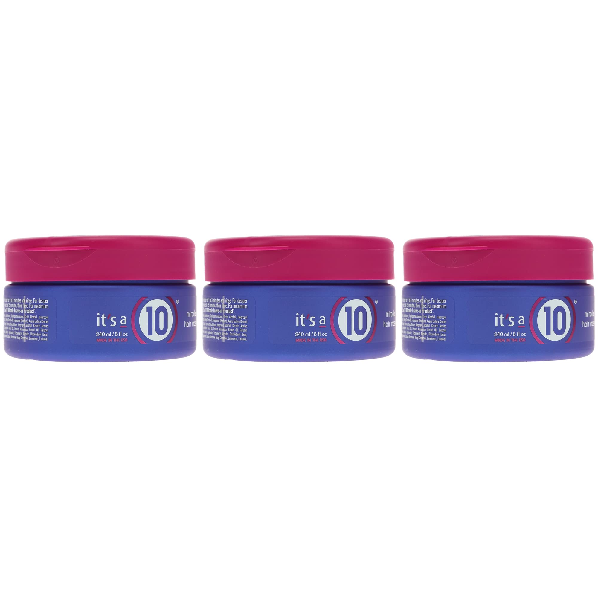 It's a 10 Haircare Miracle Hair Mask – 8 oz (Pack of 3) for Color-Treated Hair
