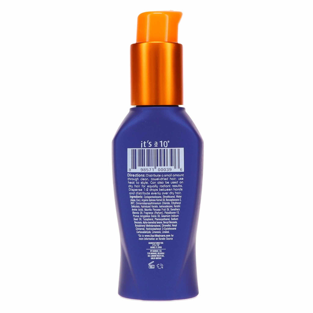 It's a 10 Haircare Miracle Oil Plus Keratin – 3 fl oz | Heat, Humidity & UV Shield for Dry Hair