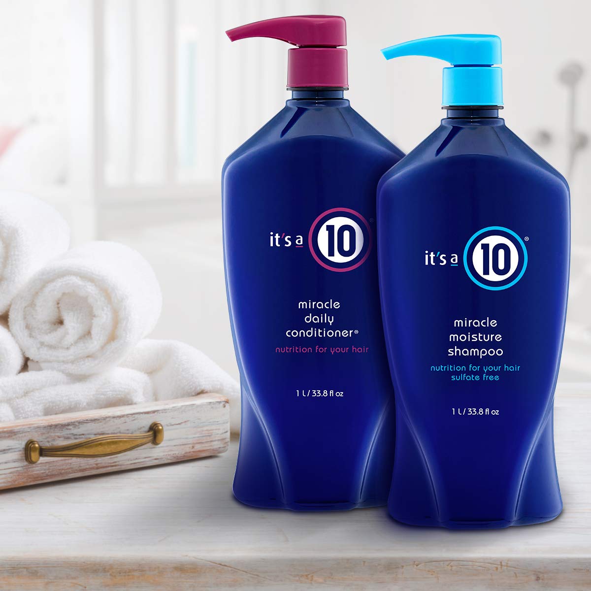 It's A 10 Miracle Moisture Shampoo 33.8 oz & Daily Conditioner 33.8 oz Duo – Hydration & Color-Safe Care