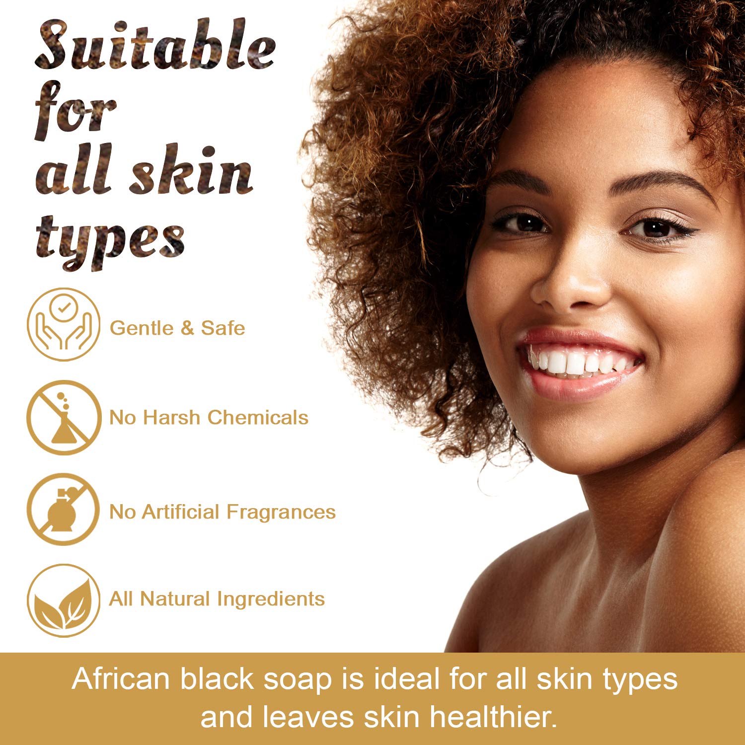 It's Pure Natural African Black Soap Bars with Coconut Oil – Pack of 3, Organic Raw Soap for Face & Body (Made in Ghana)