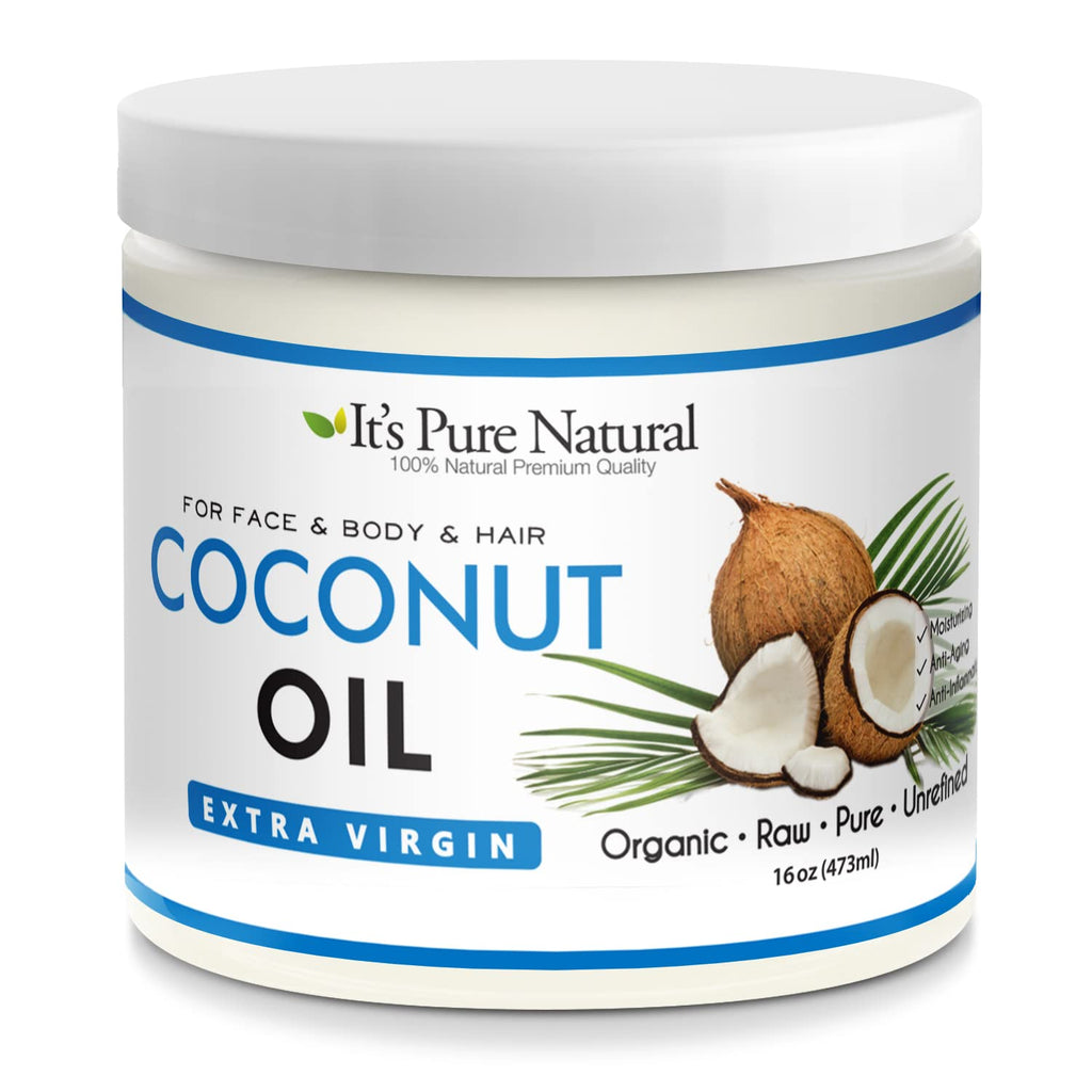 It's Pure Natural Extra Virgin Coconut Oil (16 oz) – Skin, Hair, Cuticles & Massage