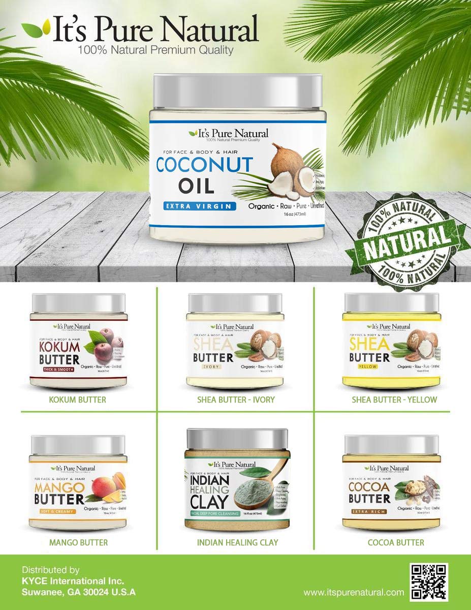 It's Pure Natural Extra Virgin Coconut Oil (16 oz) – Skin, Hair, Cuticles & Massage