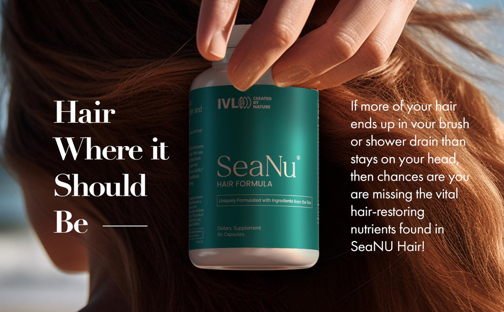 IVL SeaNu Hair Vitamins – Biotin, Zinc & Saw Palmetto for Hair Growth (1 Pack)