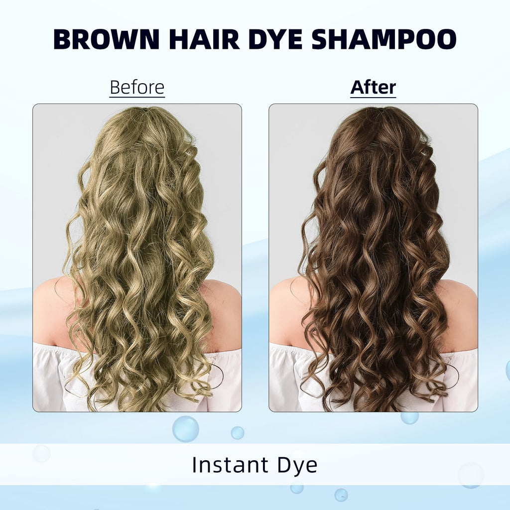 Ivnil Brown Hair Dye Shampoo: 3-in-1 Gray Coverage for Men and Women