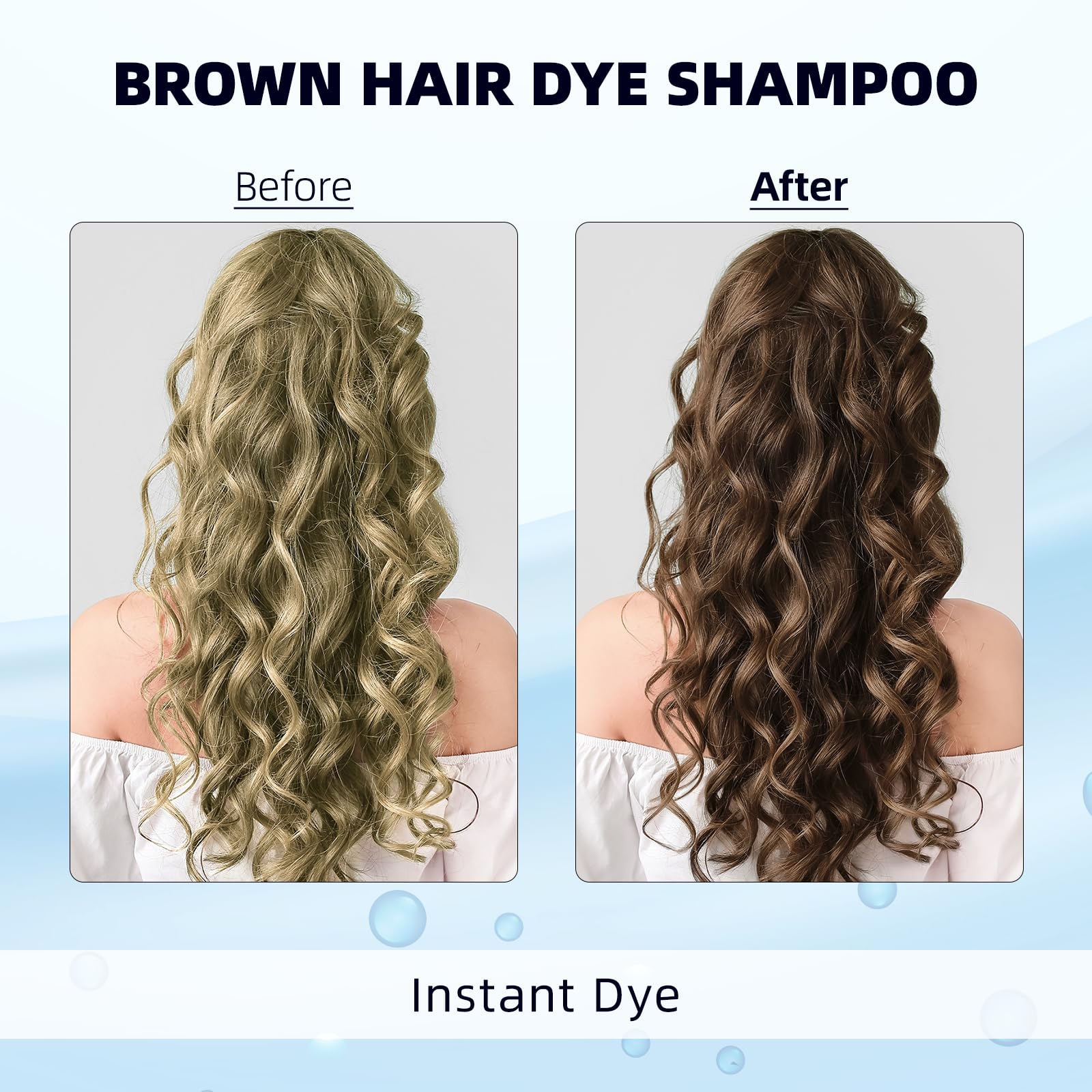 Ivnil Brown Hair Dye Shampoo: 3-in-1 Gray Coverage for Men and Women