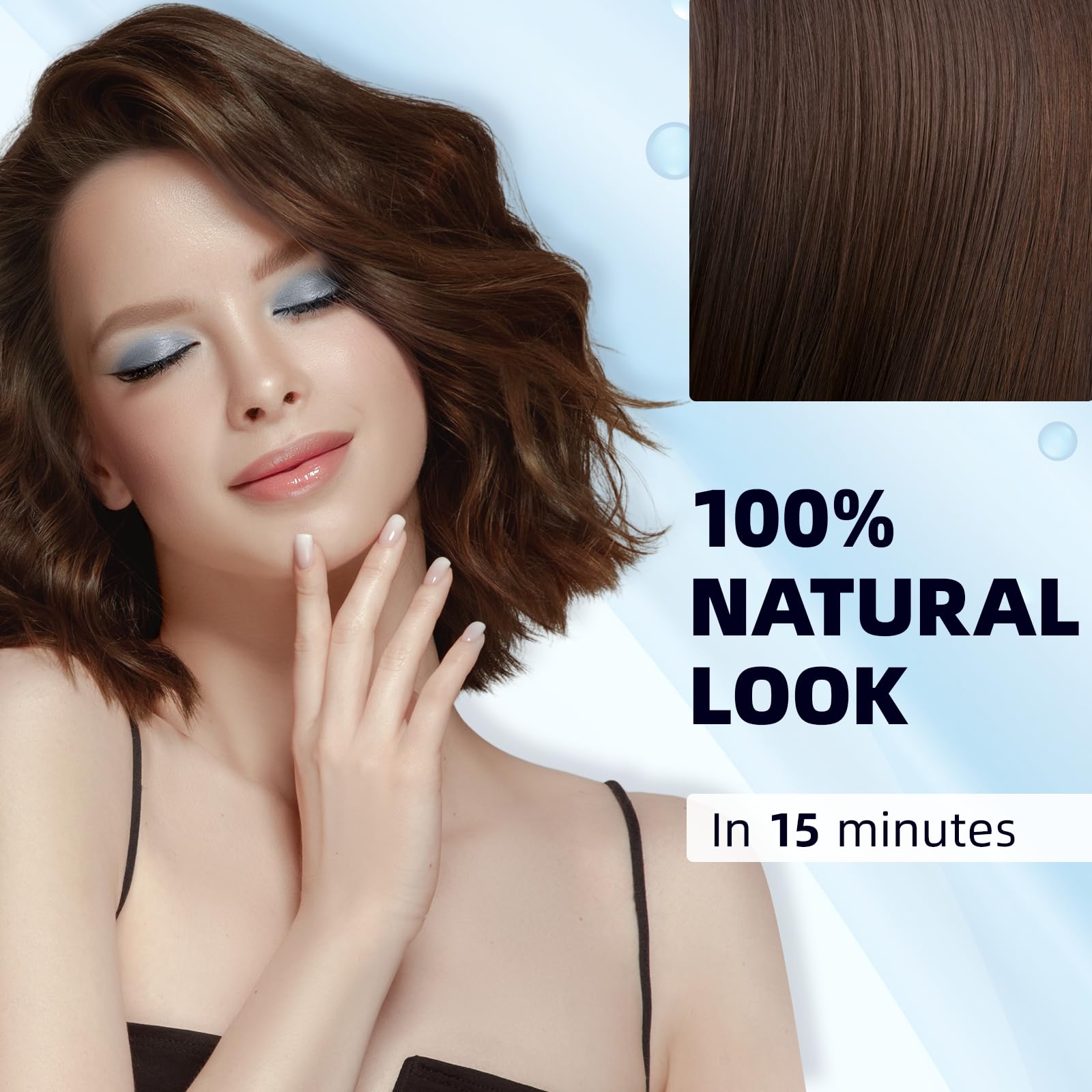 Ivnil Dark Brown Hair Dye Shampoo 3-in-1 for Gray Coverage | Quick Color for Women & Men